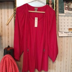 NWT Chico's size 2 bright pink blouse,